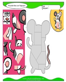 Puzzle Kes Yapıştır Çalışma Sayfaları